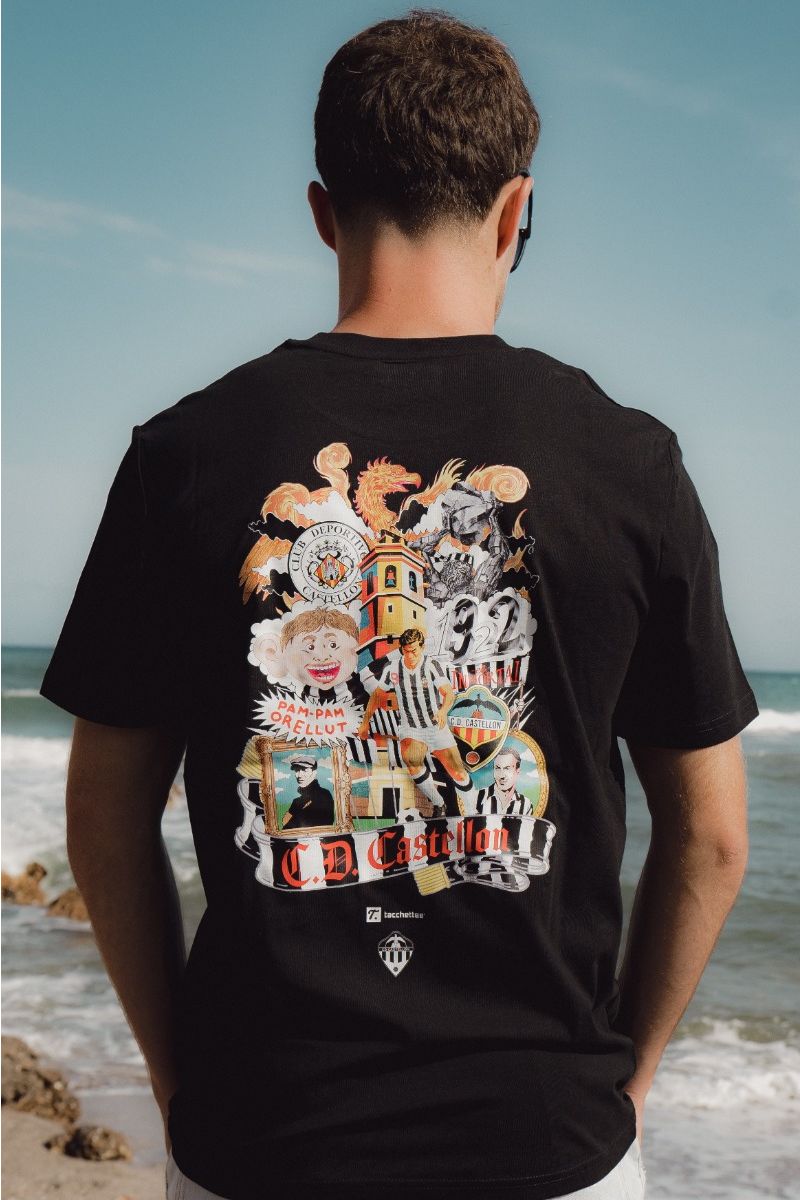 Camiseta negra Tacchettee x CD Castellón